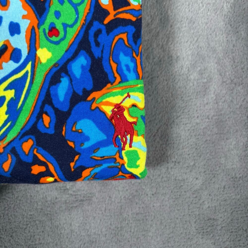 Polo Ralph Lauren Navy Paisley Hooded Long Sleeve T-Shirt Mens M - Picture 3 of 6